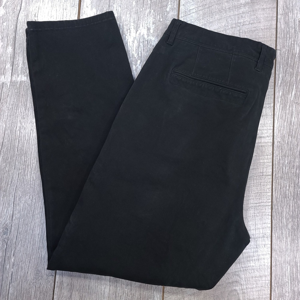 Mott & Bow Chino Pants Mens 36 Black Everyday Comfort Slim Stretch Trousers